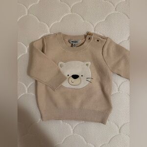 Primigino Beige Animal Face Kids Sweater